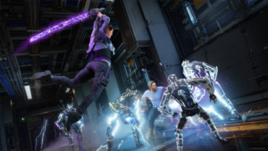 Kate Bishop swinging her weapon